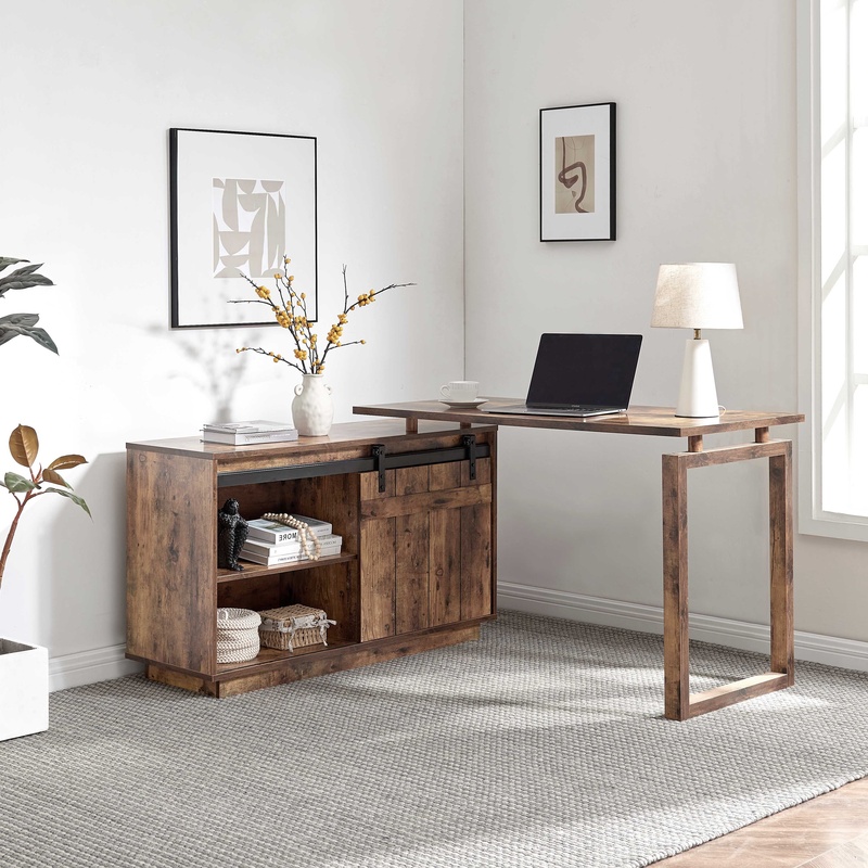 Угловой стол с тумбой для хран – обзор и цена Credenza Office Storage
